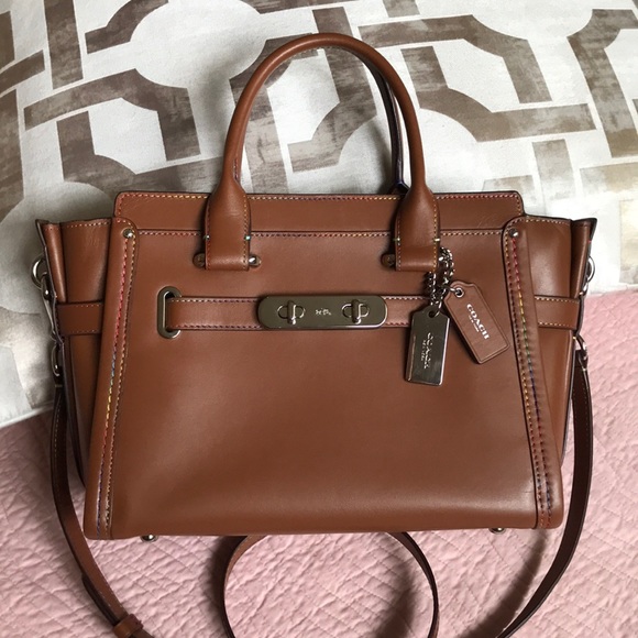 Coach Handbags - Coach swagger 27 Rainbow stitch Glovetanned